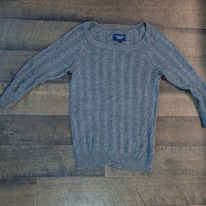 American Eagle Outfitters Charcoal Gray Cable Knit Sweater